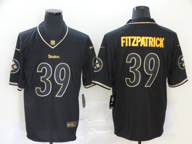 Nike Men Pittsburgh Steelers #39 Limited Black Minkah Fitzpatrick black golden Vapor Untouchable Nike NFL Jersey->youth nfl jersey->Youth Jersey